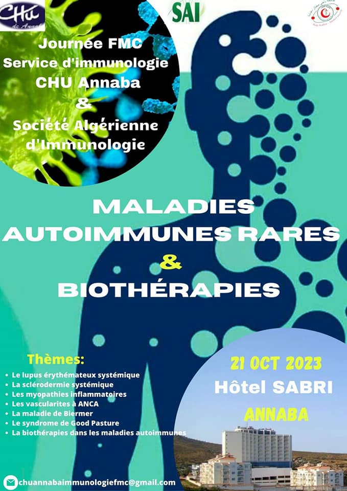Journée FMC d'immunologie et d'auto-immunité organisée en collaboration avec la société Algérienne d'immunologie